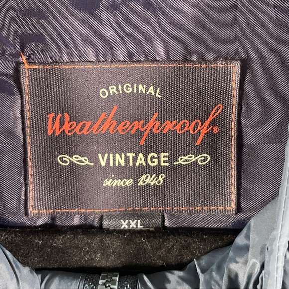 Original Waterproof Vintage Since 1948 Men Navy Blue Vest Puffer Jacket Size XXL - Picture 6 of 6